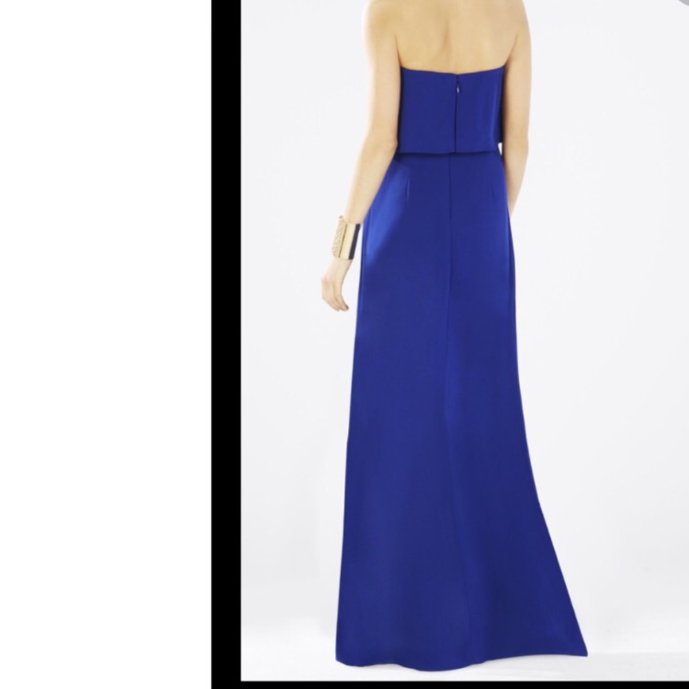 Bcbgmaxazria Captivating Blue Strapless Gown - image 3